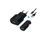 FOREVER sieciowa + samochodowa 1xUSB 2A + kabel Lightning - 1443329 - zdjęcie 1